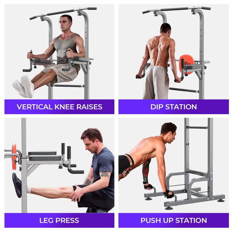Relifesports 2025 Power Tower Dip Station Pull-Up Push-Up Station Multi-Function Home Gym Strength Training Fitness Equipment 450LBS